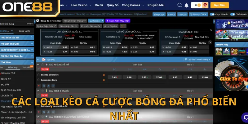 Những loại kèo được One88 cung cấp
