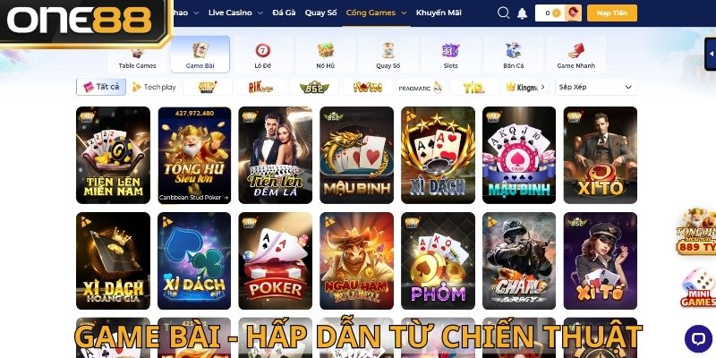 Game bài với vô vàng bàn chơi lớn nhỏ