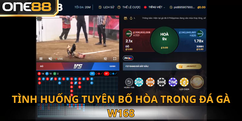Tình huống tuyên bố hòa trong đá gà W168 chi tiết