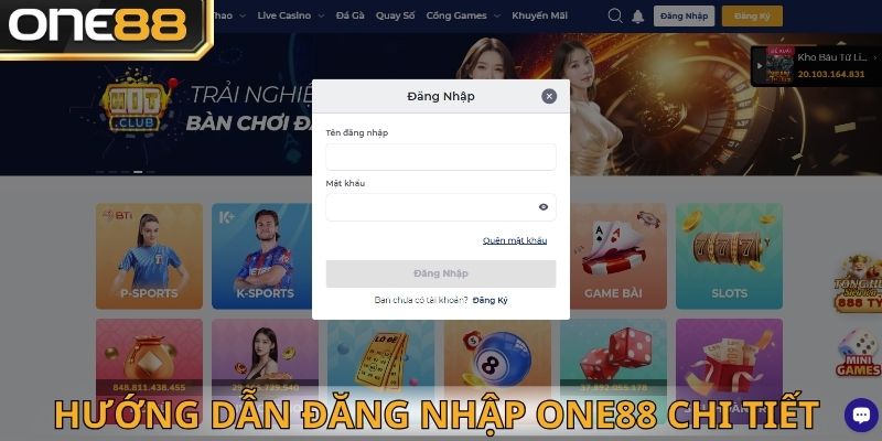 Đăng nhập One88 với các bước siêu dễ