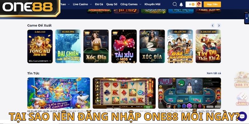 Vài lý do bạn nên đăng nhập One88