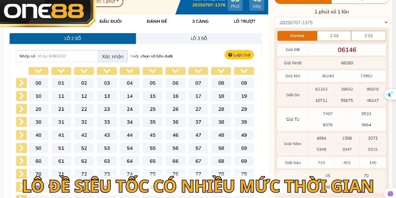 Lô đề siêu tốc có nhiều mức thời gian