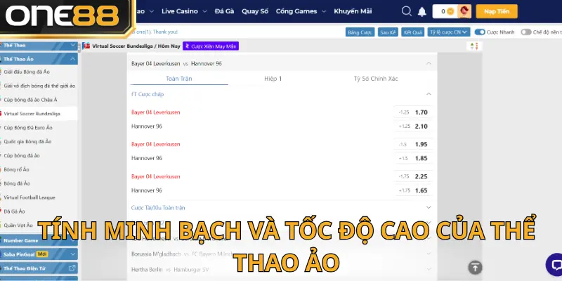 One88 mang đến sân chơi thể thao ảo minh bạch