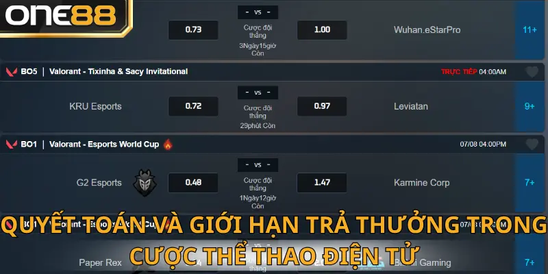 Giới hạn trả thưởng trong One88