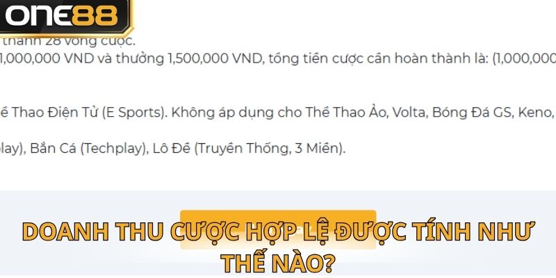 Doanh thu cược được tính trong khuyến mãi thưởng 150% giành cho lần nạp đầu